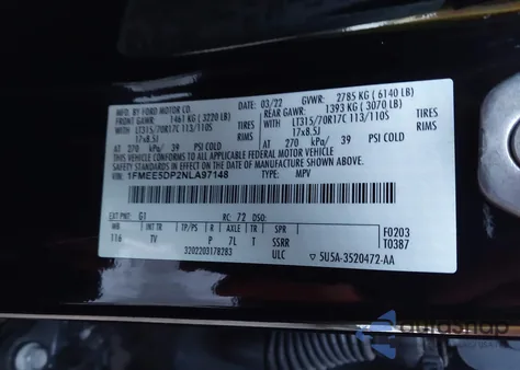 2022 Ford Bronco Wildtrak from USA, damaged, VIN 1FMEE5DP2NLA97148